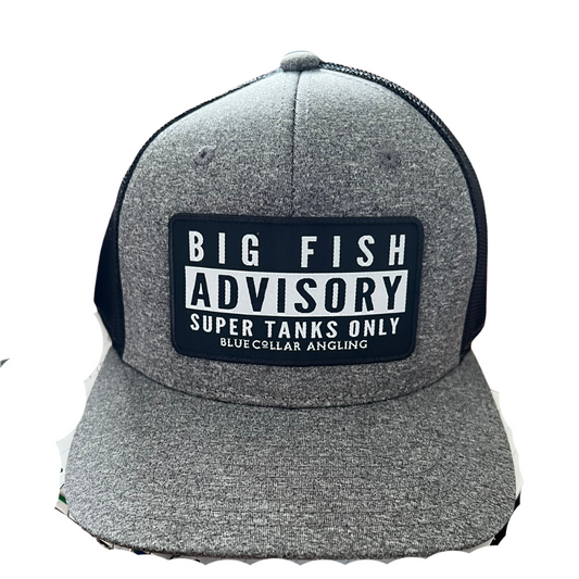 Big Fish Advisory Patch , Grey heather on Black