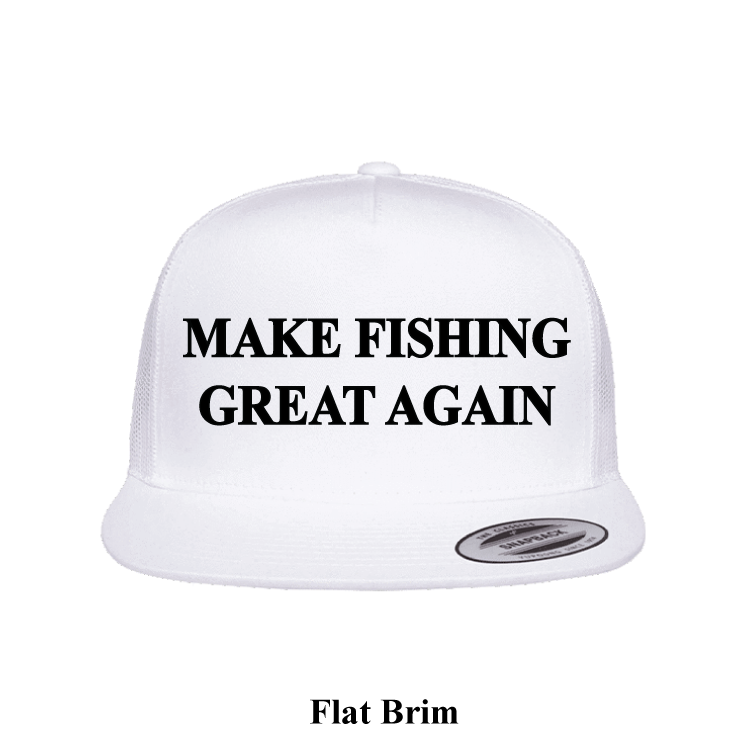 Make fishing great again trucker hat. Black on black mesh white Embroidery